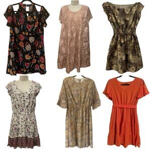 Womens Dress Lot Size Medium Spring Summer 6 Dresses Floral Boho Coquette